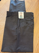 Calvin Klein Big Boys' Mini Birdseye Pant Black 16 Reg Flat Front New Free Ship 