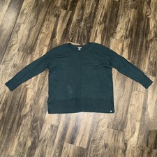 Eddie Bauer Women  s Dark Green Sweater Size Large Long Sleeve Pullover Crewneck