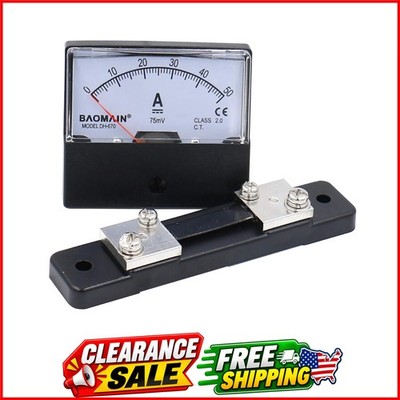 DC 0-50A 75mV Analog Panel Amp Ammeter with Shunt