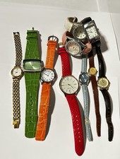 Lot of 10 Vintage & Fashion Watches Untested Seiko Citizen Nine West Parts Craft