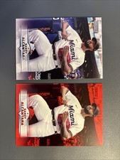 2025 Topps Stadium Club - Sandy Alcantara #120 Base & Red Foil Marlins