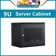 9U IT Wall Mount Network Server Cabinet Rack W/Vented Enclosure MeshDoorAnd Lock