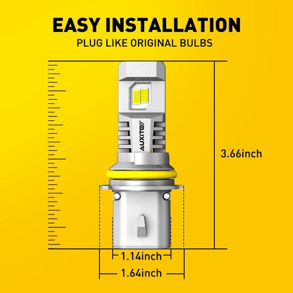 AUXITO 9007 HB5 LED Headlight Bulbs High Low Beam 33000LM White Super