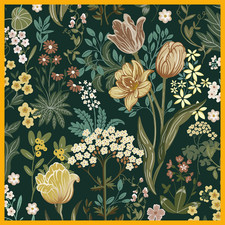 Lativo Green Floral Peel & Stick Wallpaper 17.3"x472" Boho Vintage Contact Paper