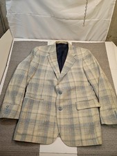 VTG Imperial By Haggar Wool Plaid Tweed Blazer 42 R   