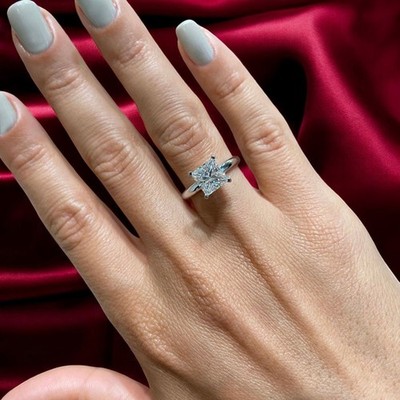 Verlobungsring 950 Platin Diamant 1,50 ct E F VVS2 Princess IGI Lab Grown