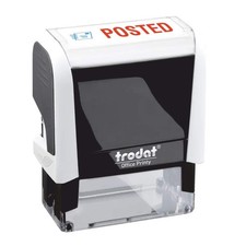 Image of Trodat Stamp 4912 Office Printy with English Text POSTED – Self Inking, Red and 