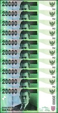 Indonesia 20000 Rupiah, 2009, P-144f, UNC X 10 PCS