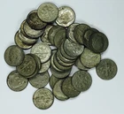SILVER ROOSEVELT DIME LOT! 40 COINS TOTAL! STUNNING SILVER! WOW! NR #P2065