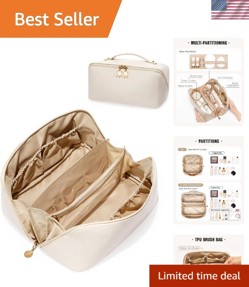 Luxury Travel Makeup Bag: Waterproof Large Capacity for Effortless Organizing