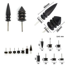 9pcs Black Ebony Wood Leather Burnisher Bits for Rotary Tool Dremel Burnishing