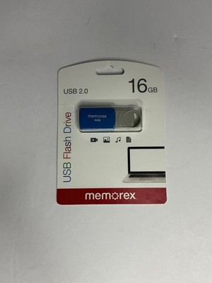 Memorex 16GB USB Flash Drive USB 2.0 New Sealed Blue Thumb Drive