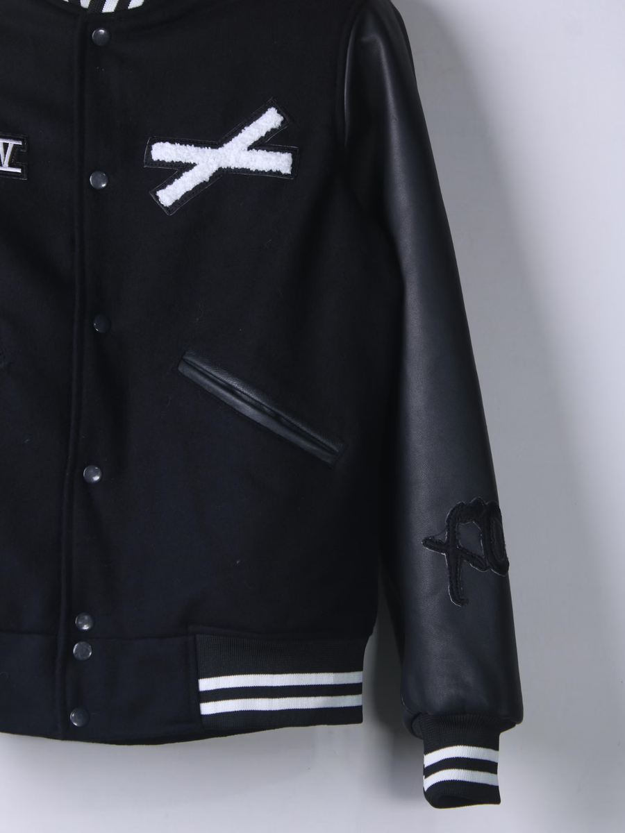 The Weeknd Roots XO Tour Varsity Black Bomber Handmade Lettermen