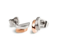 Boccia Damenschmuck Ohrstecker Reintitan Bicolor Poliert Satiniert 0552-04