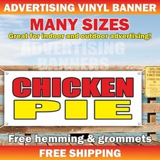 CHICKEN PIE Advertising Banner Vinyl Mesh Sign Butcher Steak Beef FRESH MEATS