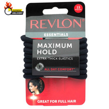 Extra Thick Black Hair Elastics, 15 Count