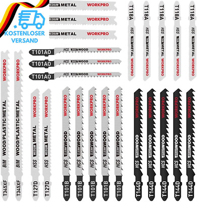 WORKPRO Professional Stichsägeblätter Set, 25Tlg.T-Schaft Stichsägeblätter Aus H