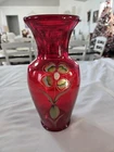 Fenton Ruby Red Four Leaf Clover Flower Heirloom Vase Number 81/300