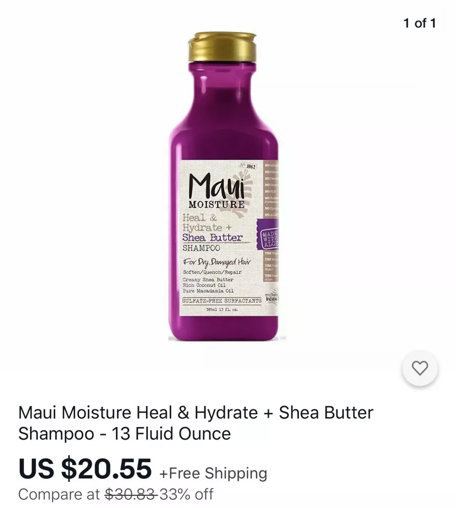 Maui Moisture Heal &amp; Hydrate + Shea Butter Shampoo Your Hair!!