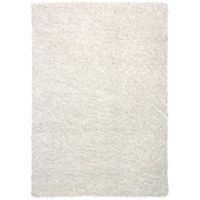 Teppich Fancy weiß Einfarbig Shaggy Hochflor Teppich pflegeleicht