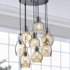 Antique Black Island Cognac Glass Cluster Chandelier Pendant Light Ceiling Lamps