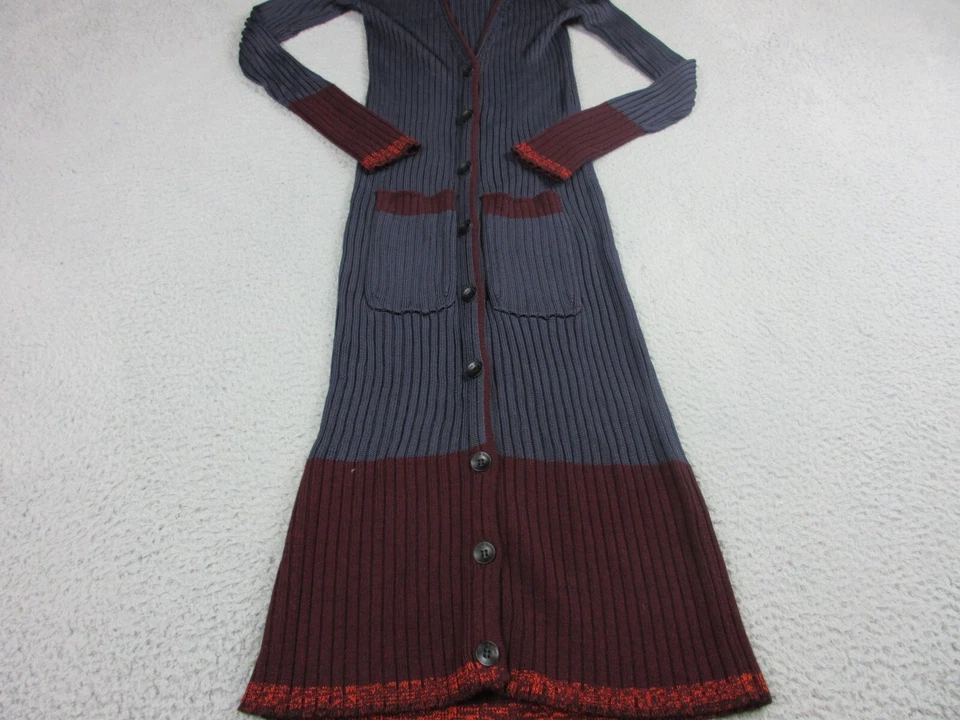 Vestido Rag & Bone Para Mujer 2XS Gris Rojo Botón Cárdigan Lana Bolsillo Suéter Vestido Foto 3 de 4