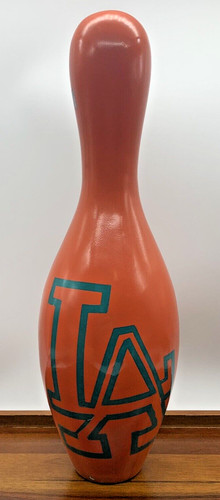 Vintage Hand Painted Bowling Pin LA Los Angeles Orange California Alley EUC