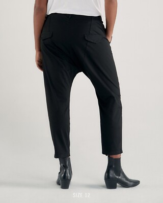 Nili Lotan Paris Pant JET black NWT $345 8 Dropped Crotch Cropped