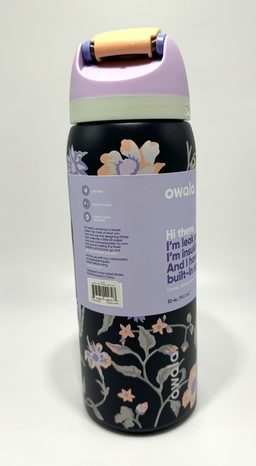 Owala UO Exclusive FreeSip Water Bottle Midnight Garden Urban
