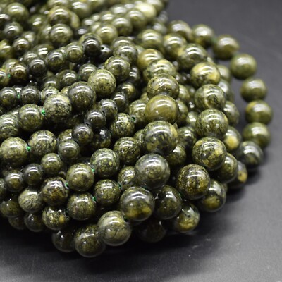 Serpentin Rund Perlen Grün 4 mm 6 mm 8 mm 10 mm - 15 Zoll, für Schmuckherstellung