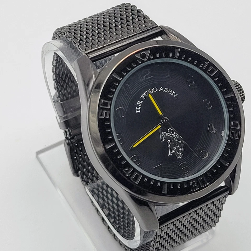 U.S. Polo Assn. Черные мужские часы 46 мм из нержавеющей стали - USC80324 - Изображение 2 из 4