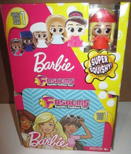 BARBIE, NEW BOX OF 35 1 SERIES 1 FASHEMS SQUISHY'S