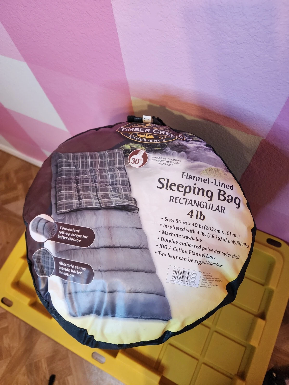 Timber Creek 4lb Rectangle Adult Unisex Camping Sleeping Bag 30 degree Flannel