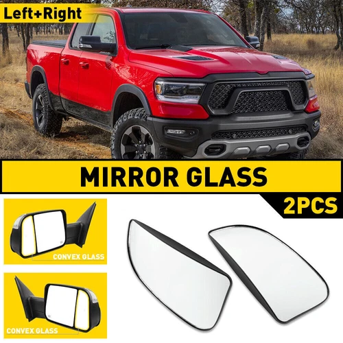 Left+Right Tow Mirror Glass Outer Convex For Dodge Ram 1500 2500 3500 4500 5500
