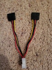 4 Pin IDE Molex to 2 Serial ATA SATA Y Splitter Hard Drive Power Supply Adapter