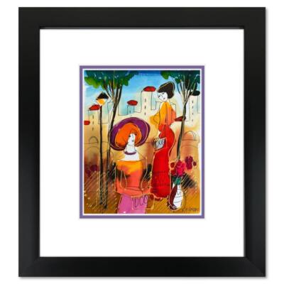 Moshe Leider, Framed Original Mixed Media Watercolor Painting, Hand Signed