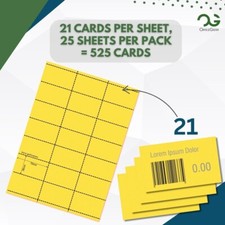 Yellow Shelf Blank Labels 21-up [25 sheets 525 Pack] 38x70mm Barcode Tickets
