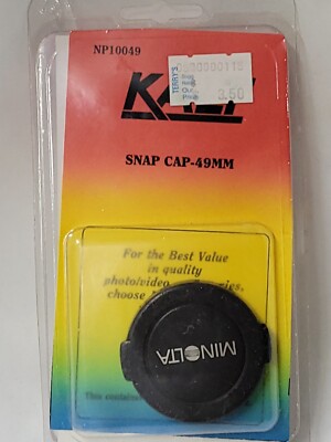 Kalt Snap-In Lens Cap 49mm Camera Lens Cover With Minolta Logo Rare