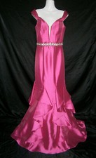 Alyce Paris 6 Prom Formal Gown Mermaid Pink Coral Off Shoulder Bling NWT 359