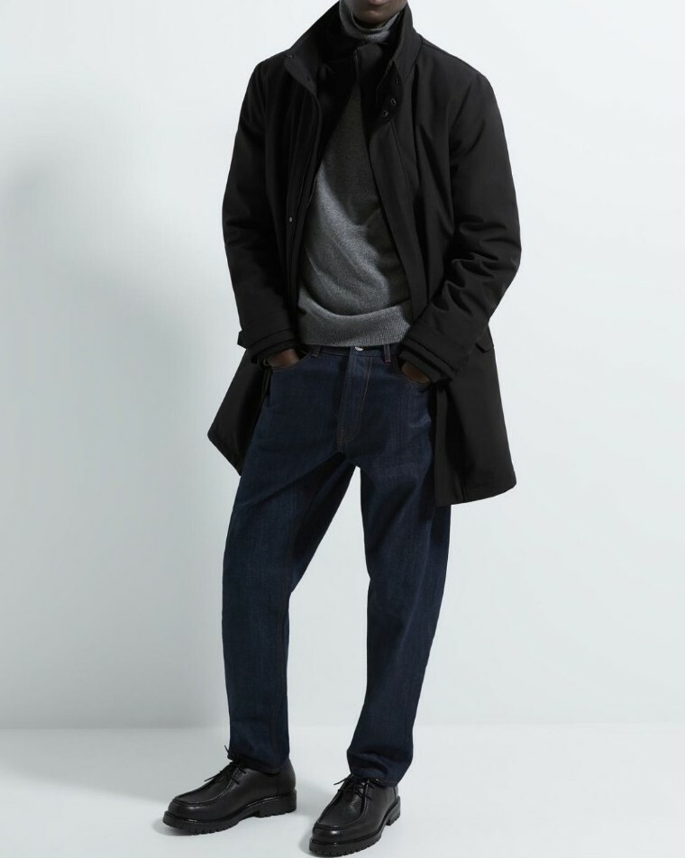 WAS £120 - ZARA Man Traveler Three Quarter Length Water Repellent Coat Size XL