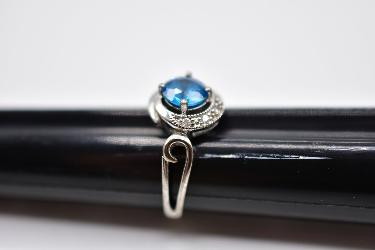 925 TGI Ring Size 7 Ring Sparkling Blue Rhinestone Crystal