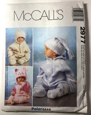 McCall's 2977 Infants Bunting and Hats PolarGear Sizes Sm - XL       vn
