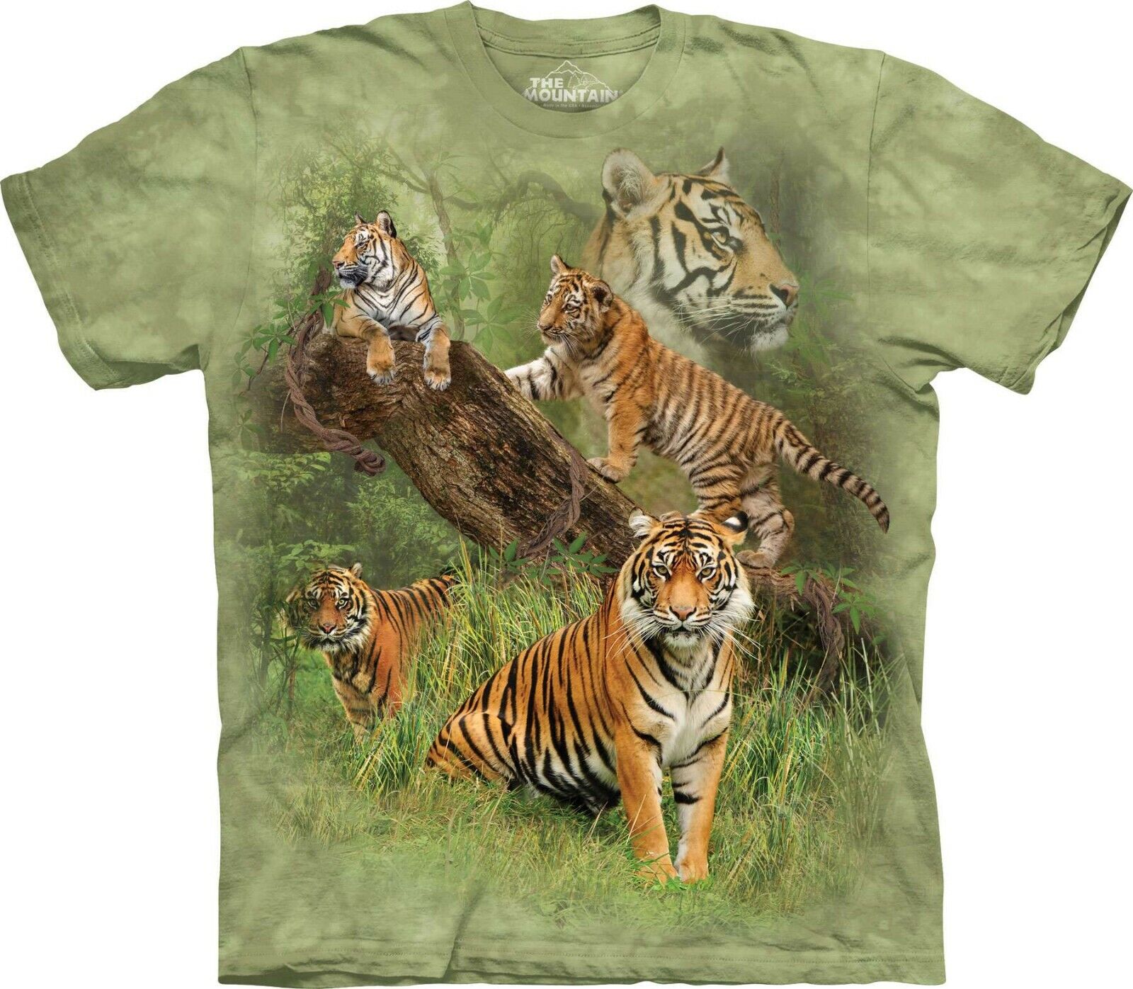 klimaks Bestil ødemark The Mountain Wild Tiger Collage Orange Tigers Stripes Animal Adult T-Shirt  S-5X | eBay