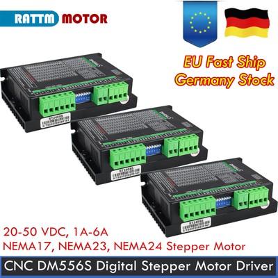 【DE】3P DM556S Stepper Motor Digital Stepper Driver CNC Controller 20-50VDC 1A-6A