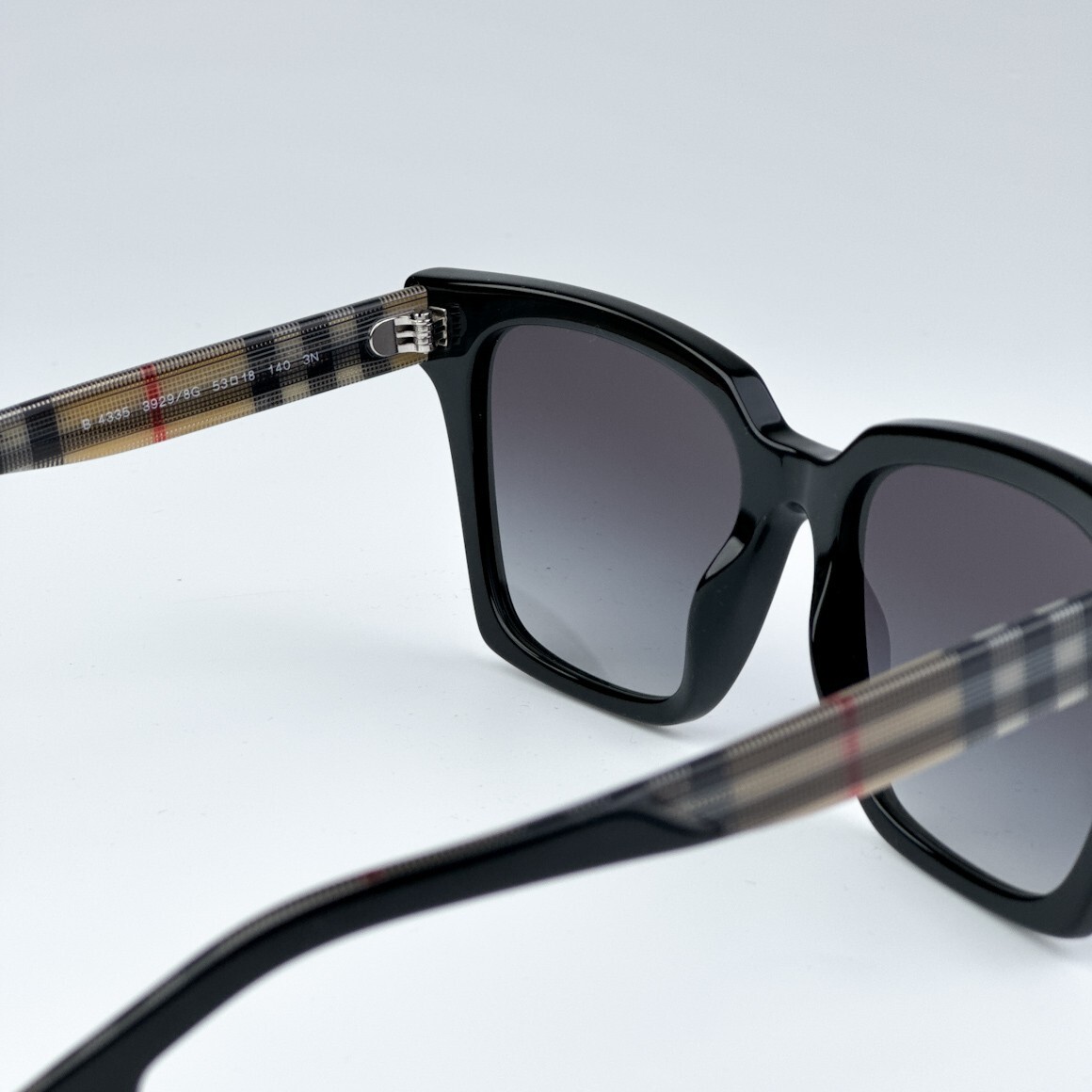 Burberry Women AUTHENTIC Sunglasses Black Grey Square BE4335 39298G BRAND NEW