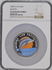 1998 Palau S$20 Silver 5oz Solphin NGC PF69UC