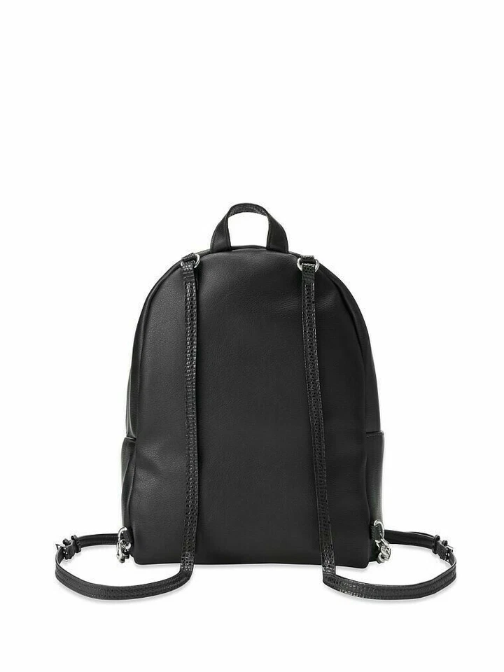 Victoria's Secret EXOTIC MIX Mini Backpack NEW BLACK Flower Hangtag Chain Zipper - Image 2 of 3