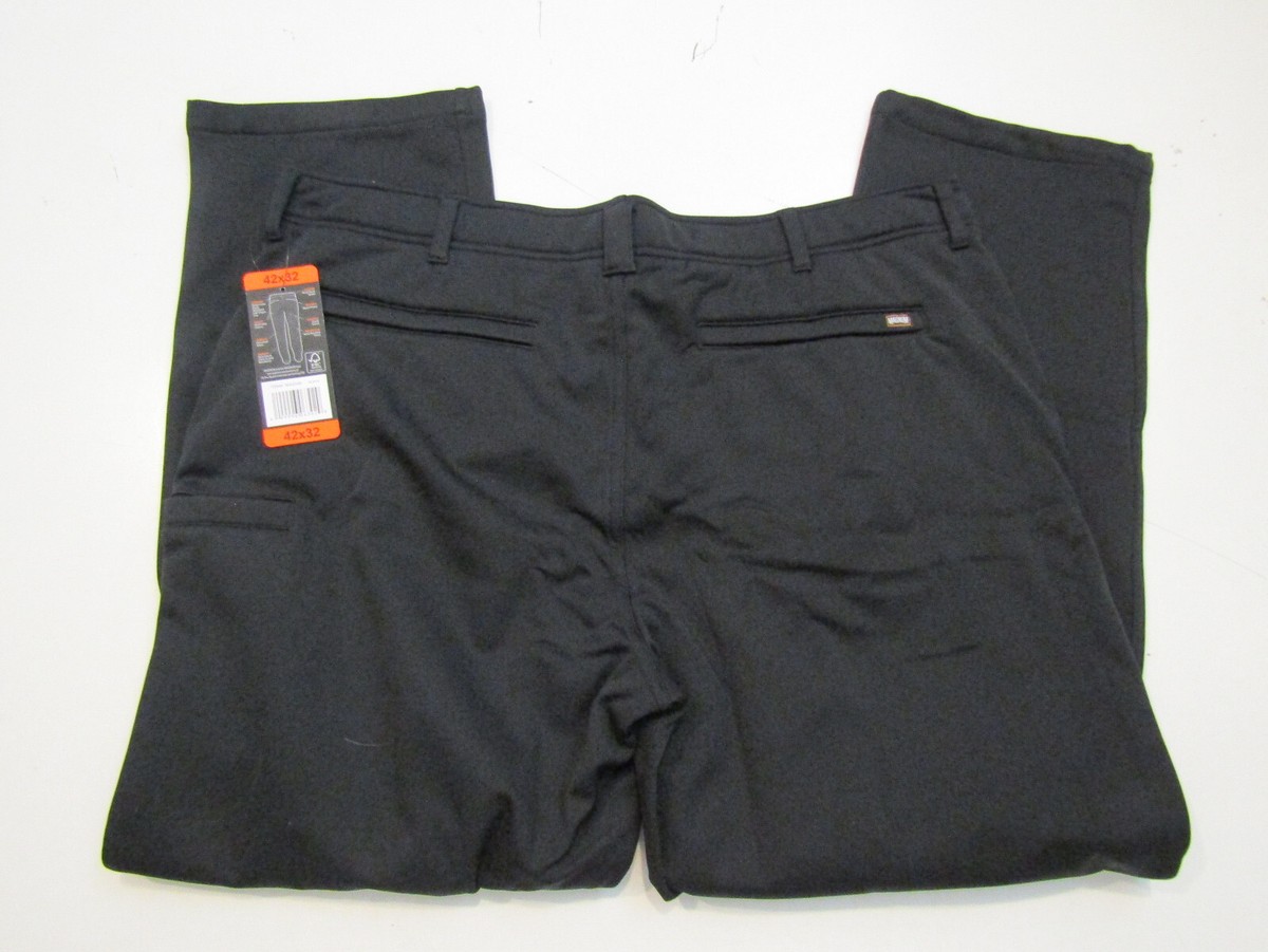 NWT Mens MAGNUM Black Microfleece Lined Water Repellent Work Pants