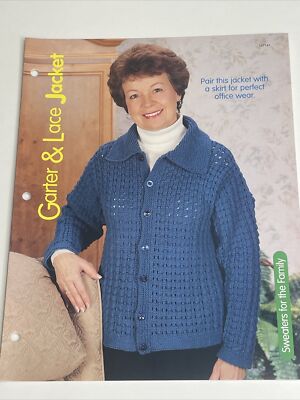 Garter & Lace Jacket Womens Size S M L XL Knitting Pattern House White Birches