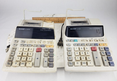 2x Sharp Vintage Electric Calculator - EL-1801PIII EL-1801V